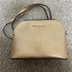 Michael Kors Cindy Dome Crossbody Bag in Metallic Gold